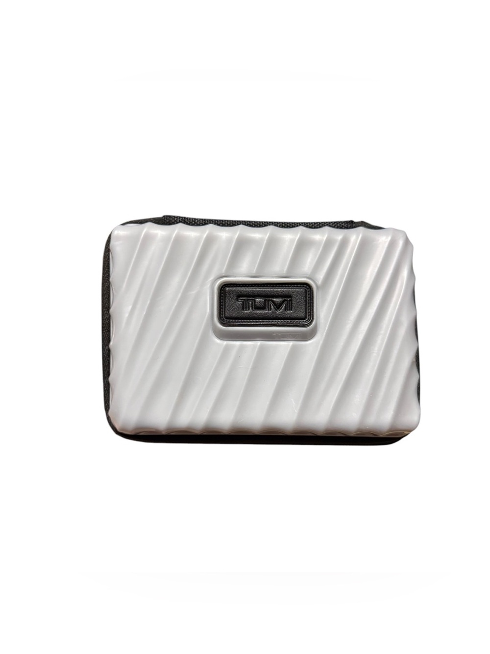 TUMI Delta Zip Around Travel Case Small 4”x6” Toiletry Hard Shell Makeup Gray